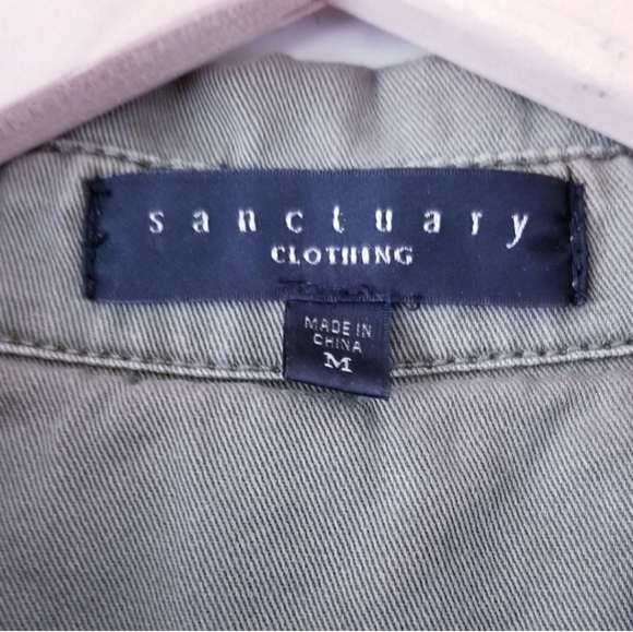 Sanctuary Olive Embroidered Button Down Si… - Picture 2 of 7